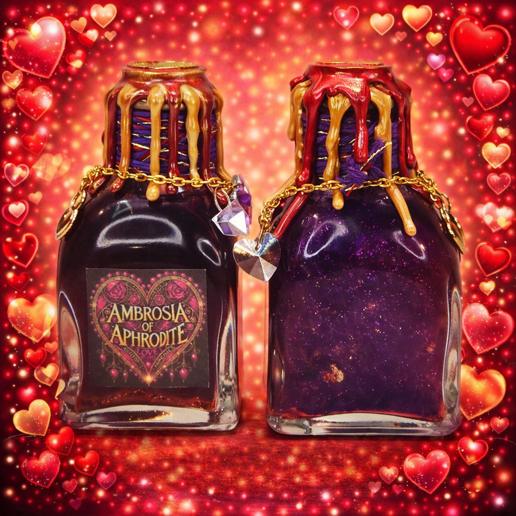 Ambrosia of Aphrodite A Color Changing Potion Bottle Prop Decorative 4.5 " Tall Square