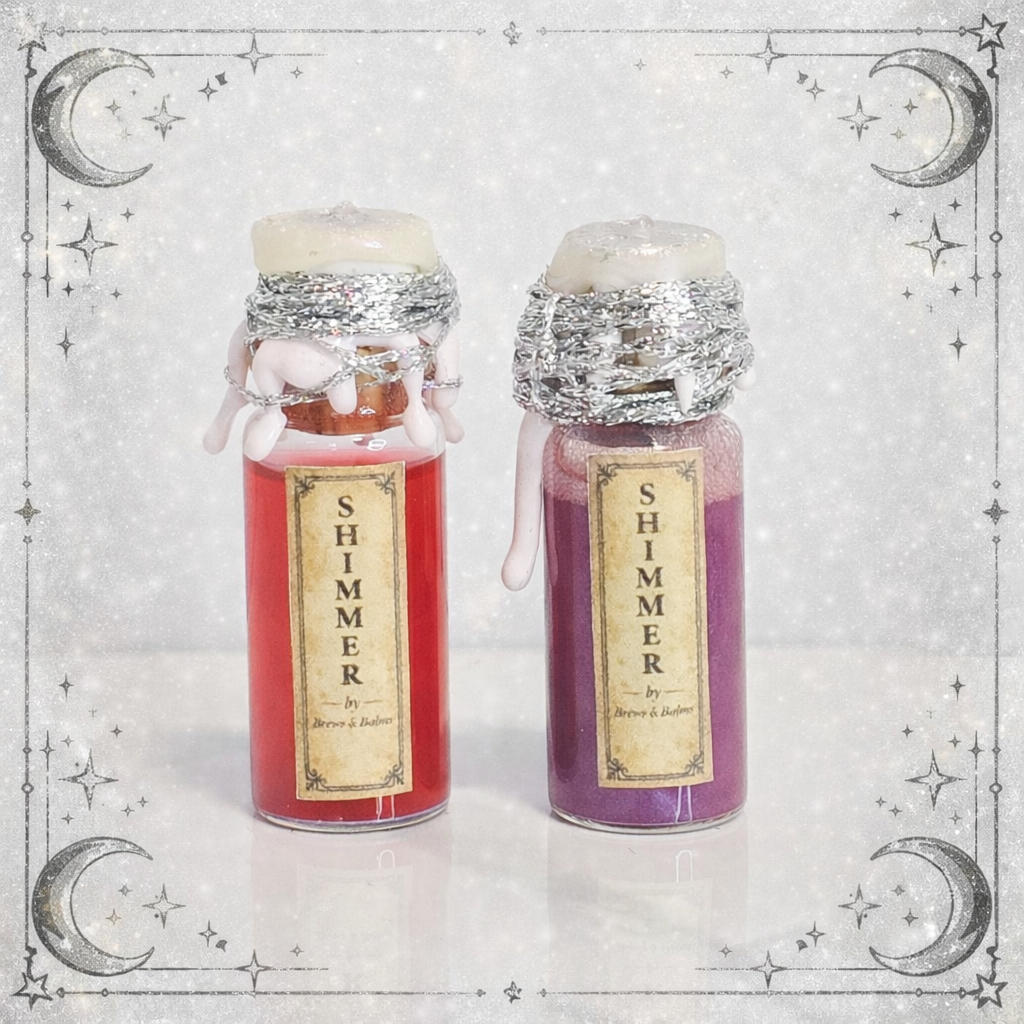 Shimmer Red to Pink Color-Changing Decorative Mini Potion Bottle Prop