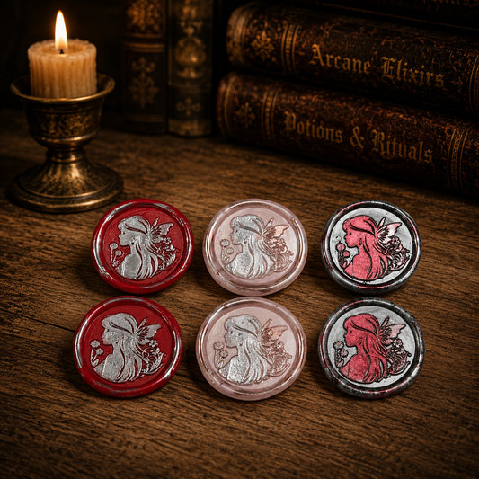 Handmade Fairy Peel & Stick Wax Seals – Set of 6 Envelope Seals