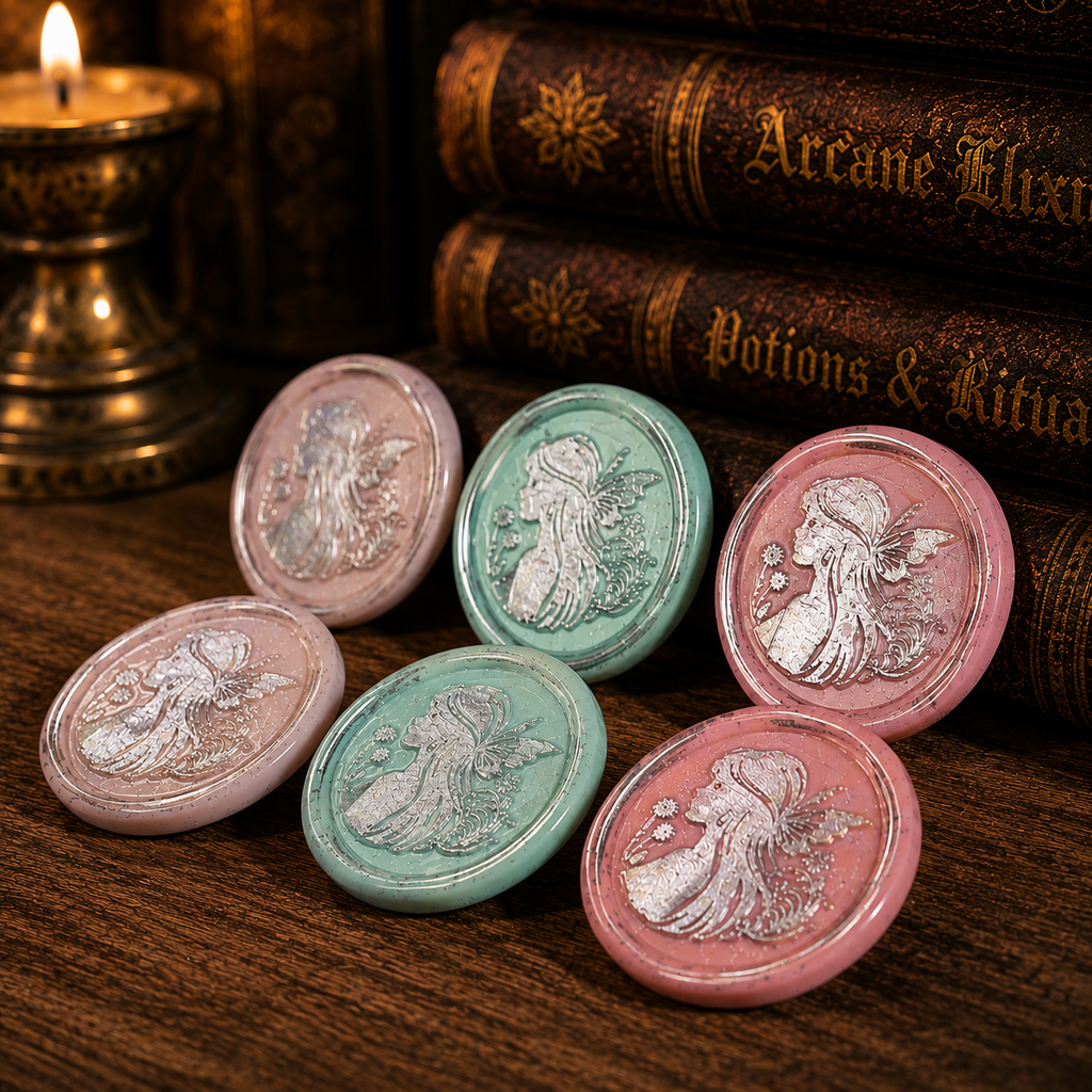 Handmade Fairy Peel & Stick Wax Seals – Set of 6 Envelope Seals