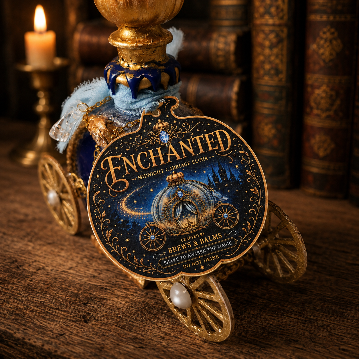 Enchanted – Midnight Carriage Elixir Decorative Color-Changing Potion Bottle