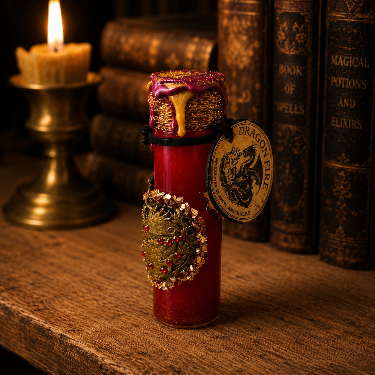 Dragon Fire Decorative Potion Prop | Dragoncore Fantasy Decor