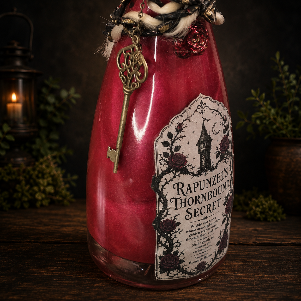 Handmade Rapunzel's Thornbound Secret Decorative Color Changing Potion Bottle Prop