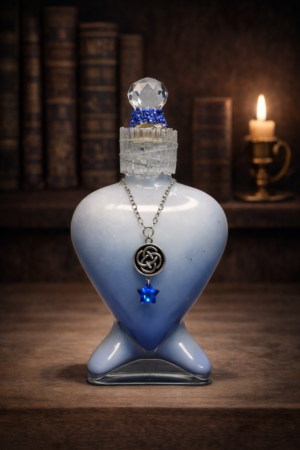 Winter Queen Potion Decorative Bottle Prop Color Changing White to Silver Blue