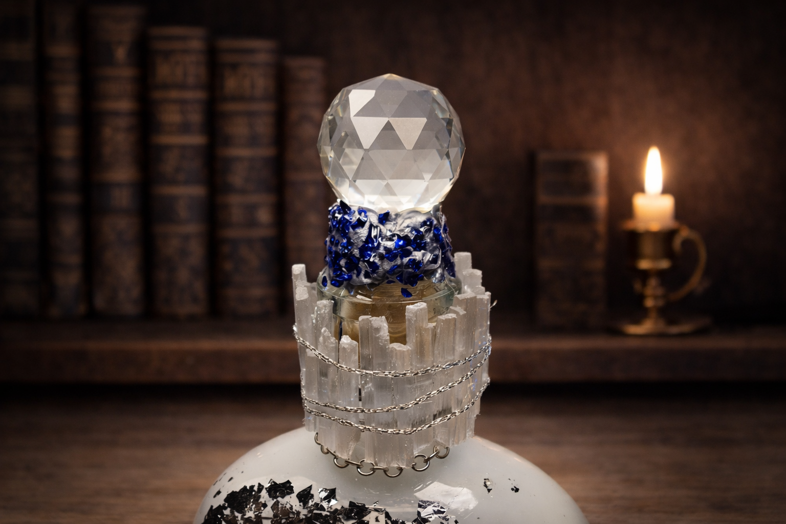 Winter Queen Potion Decorative Bottle Prop Color Changing White to Silver Blue
