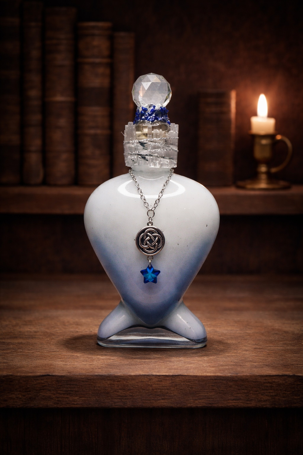 Winter Queen Potion Decorative Bottle Prop Color Changing White to Silver Blue