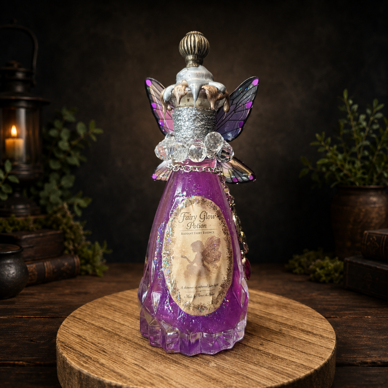 Handmade Fairy Glow Decorative Potion Bottle Prop Color Changing Pink to Purple