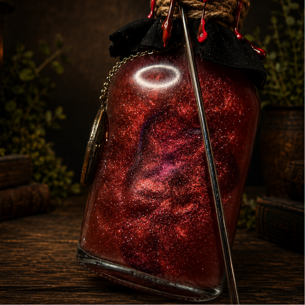 Handmade Veil of the Iris Potion Bottle – Color Changing Fantasy Decor – Blue to Copper Dreamy Gift