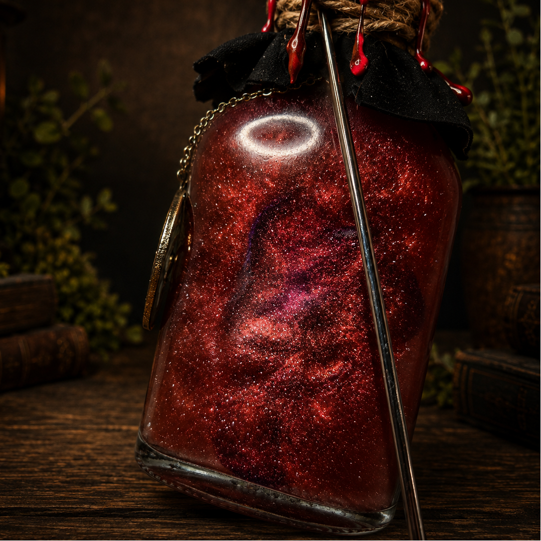 Handmade Veil of the Iris Potion Bottle – Color Changing Fantasy Decor – Blue to Copper Dreamy Gift