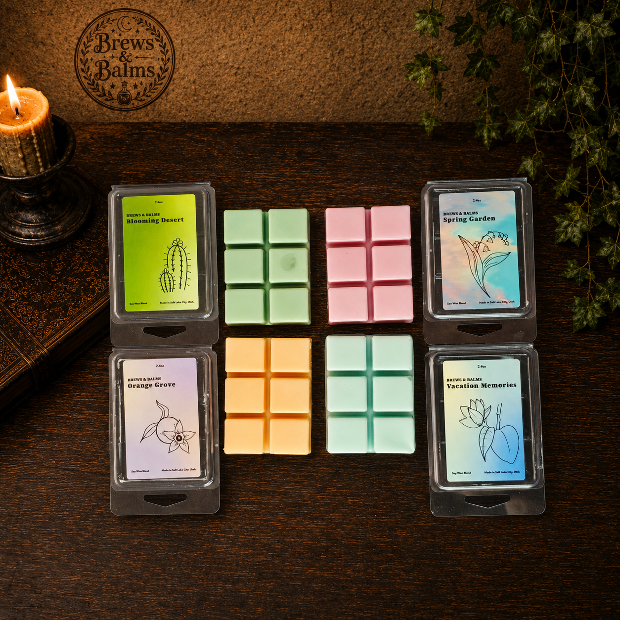Handmade Wax Melts You Pick Scent- Orange Grove, Spring Garden, Blooming Desert, Vacation Memories
