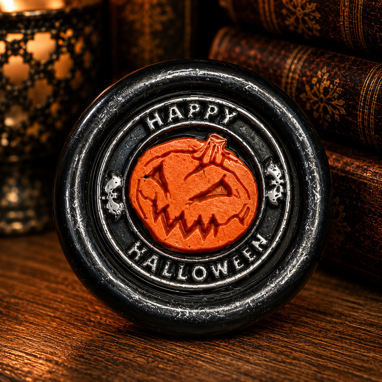 Handmade Halloween Wax Seals Various Styles, Pumpkins, Spiders, Cats, Spooky Scarecrow Wax Seal with Adhesive