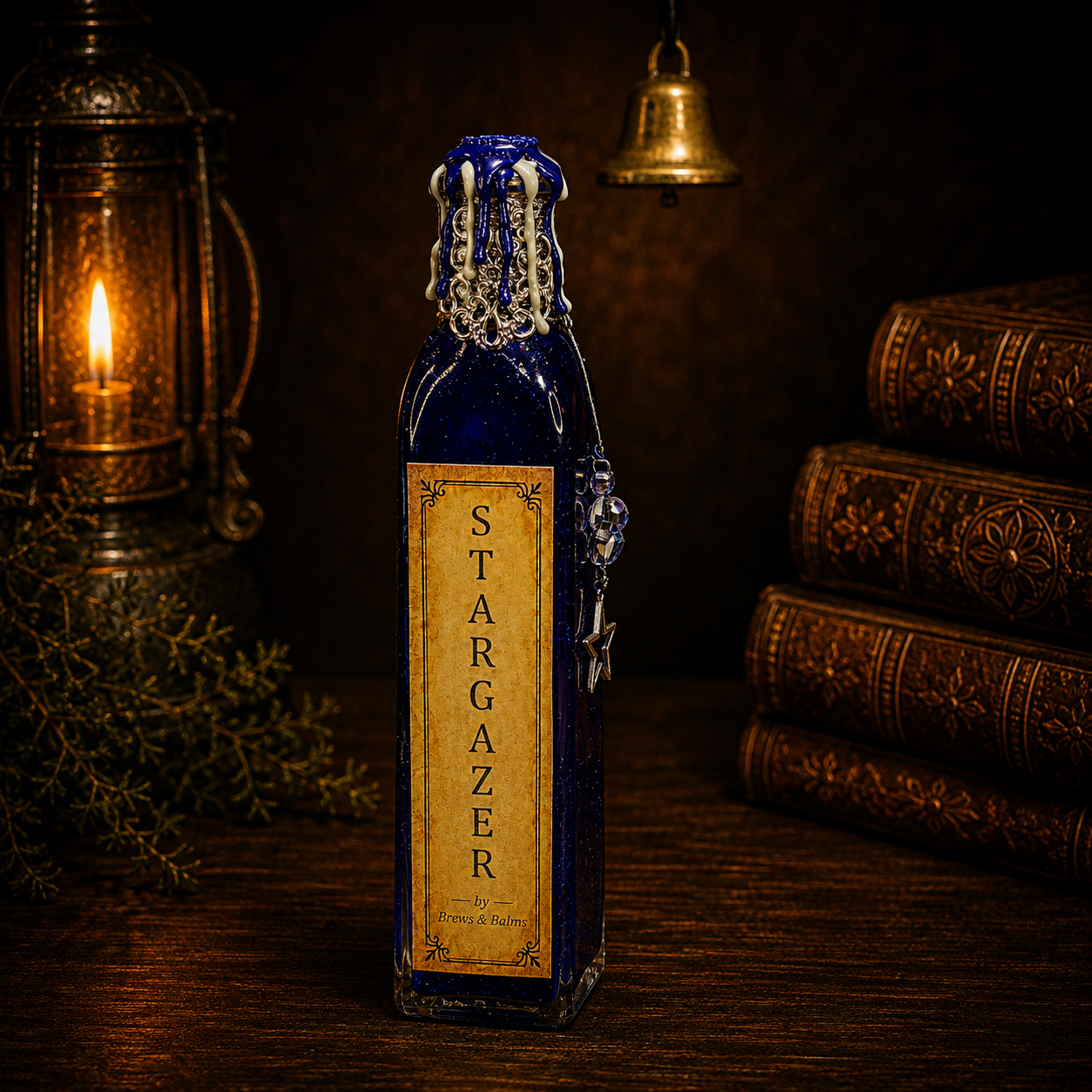 Handmade STARGAZER Color-Changing Potion Bottle Prop Blue to Midnight