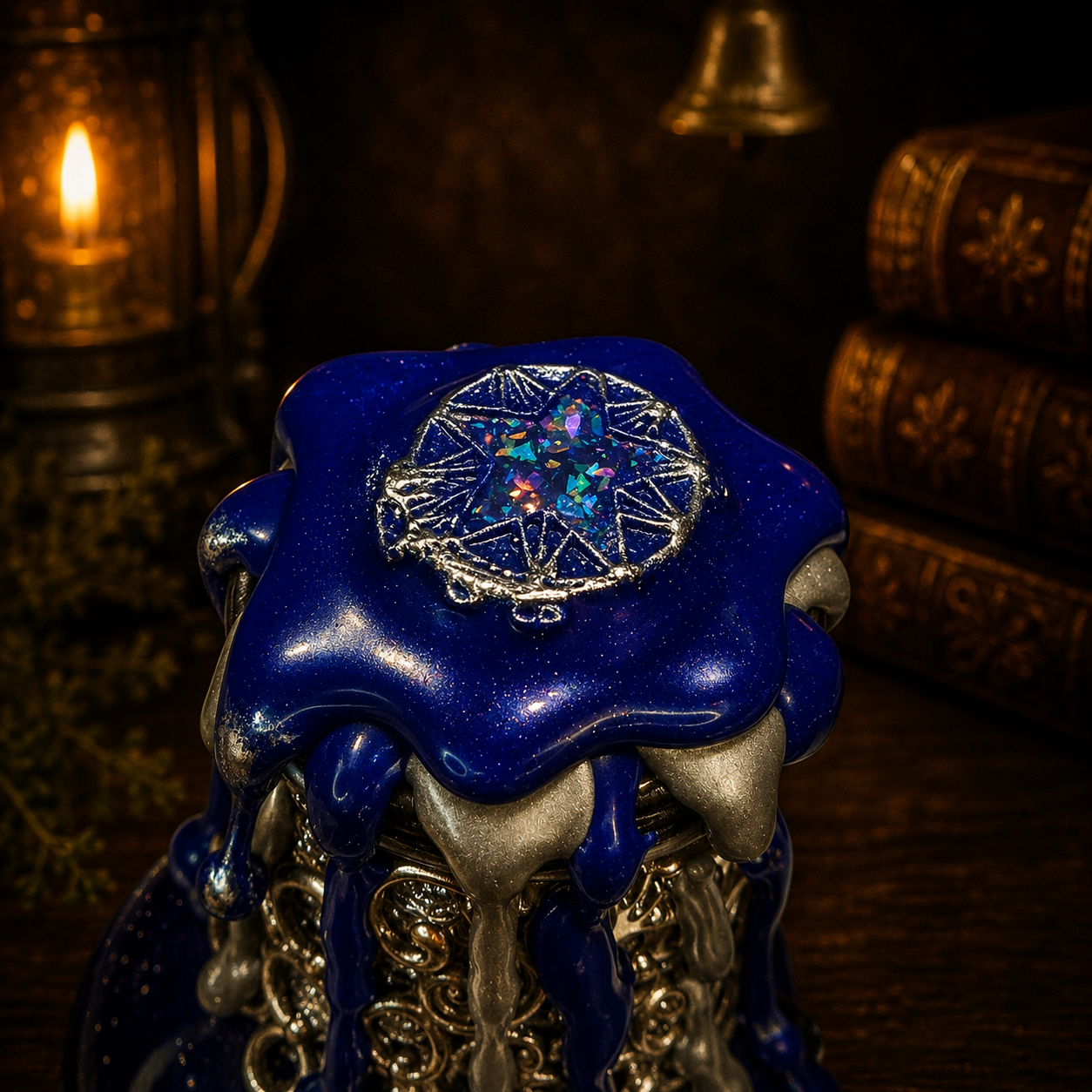 Handmade STARGAZER Color-Changing Potion Bottle Prop Blue to Midnight