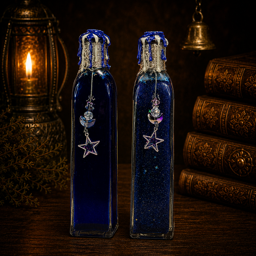 Handmade STARGAZER Color-Changing Potion Bottle Prop Blue to Midnight