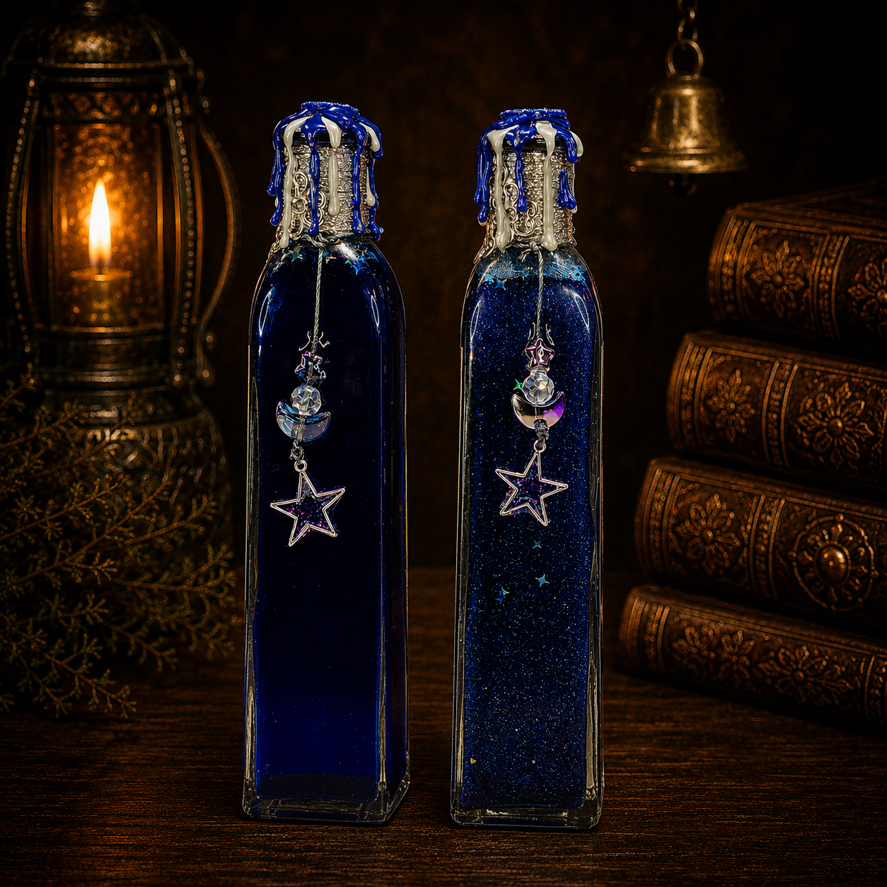 Handmade STARGAZER Color-Changing Potion Bottle Prop Blue to Midnight