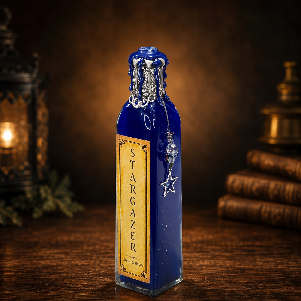 Handmade STARGAZER Color-Changing Potion Bottle Prop Blue to Midnight