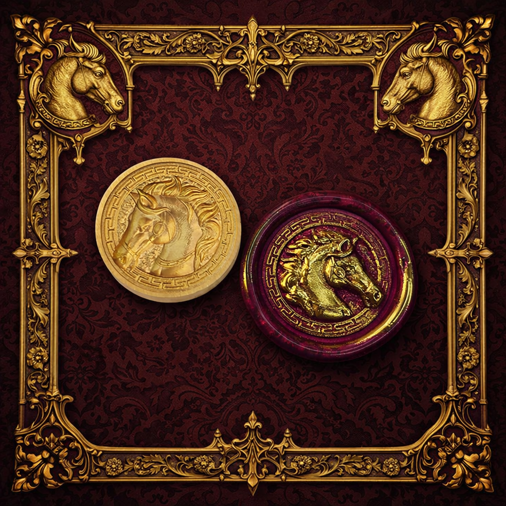 Wax Seal Stamp – Horse Head - Brass - For Sealing Envelopes and Gifts