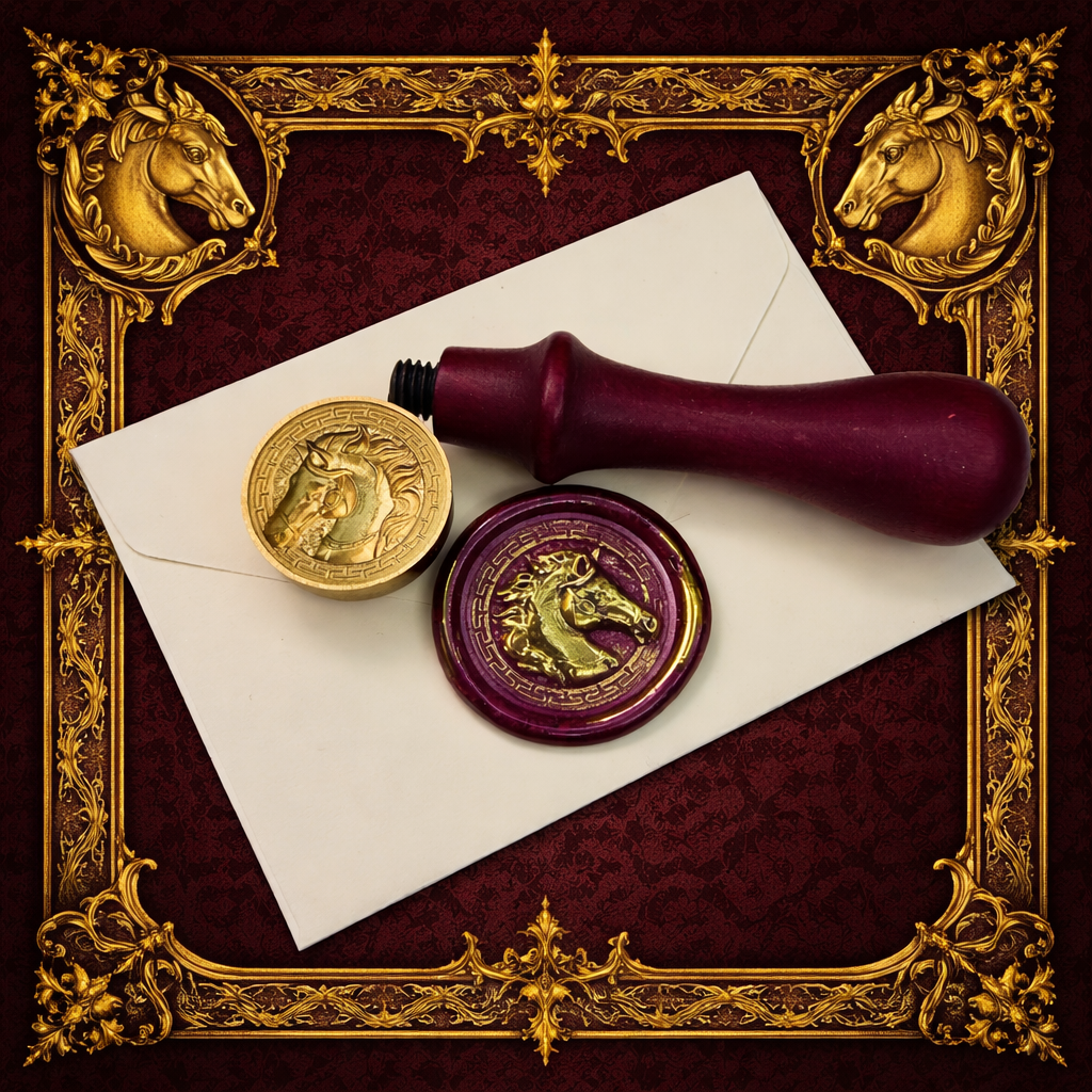 Wax Seal Stamp – Horse Head - Brass - For Sealing Envelopes and Gifts