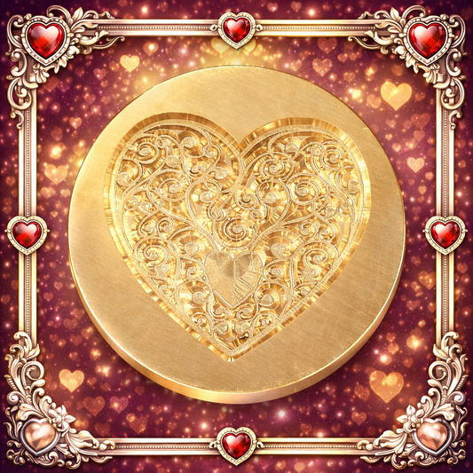 Wax Seal Stamp – Heart - Brass - For Sealing Envelopes and Gifts