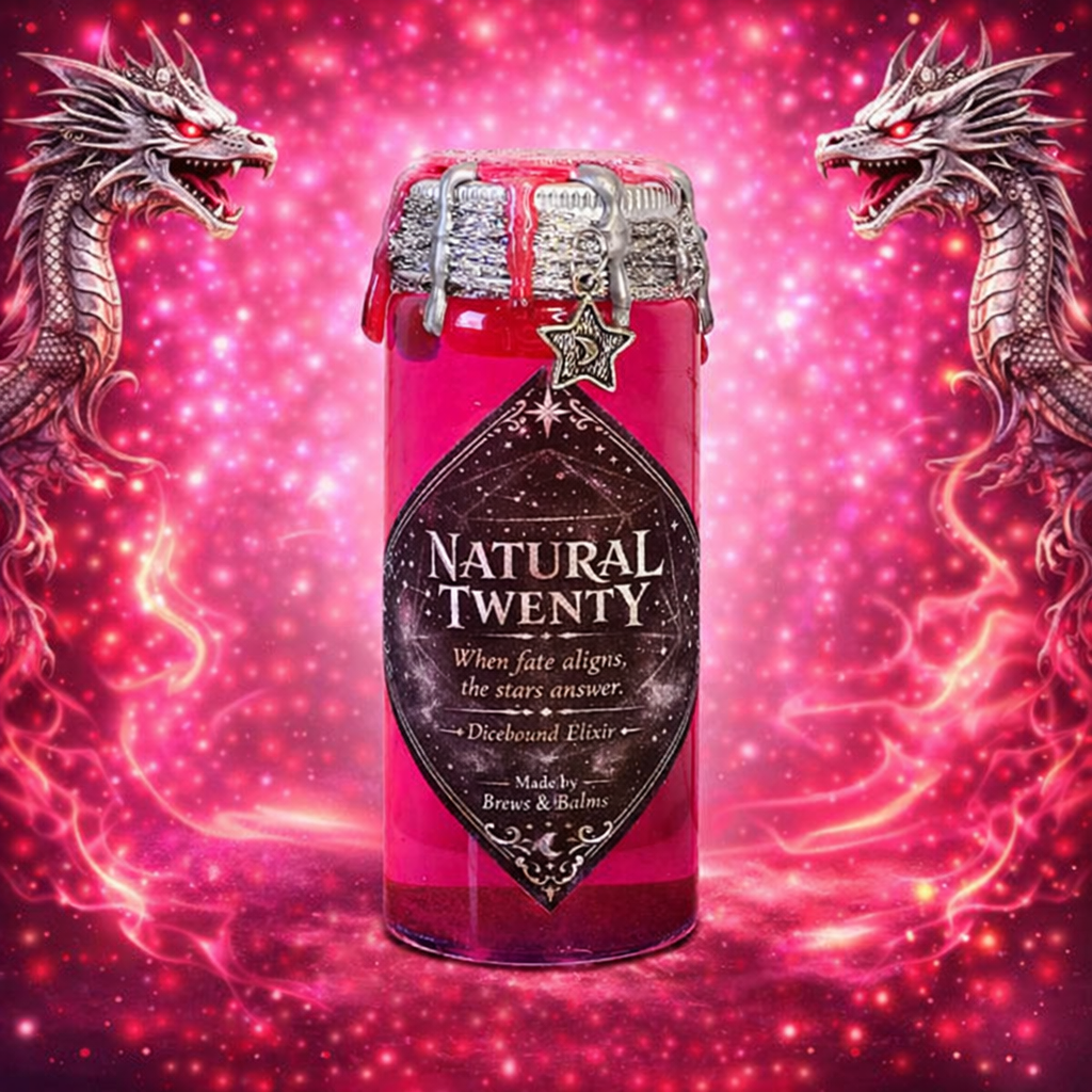 Natural 20 Dice D20 Potion Prop A Color Changing decorative bottle prop 3.5 "