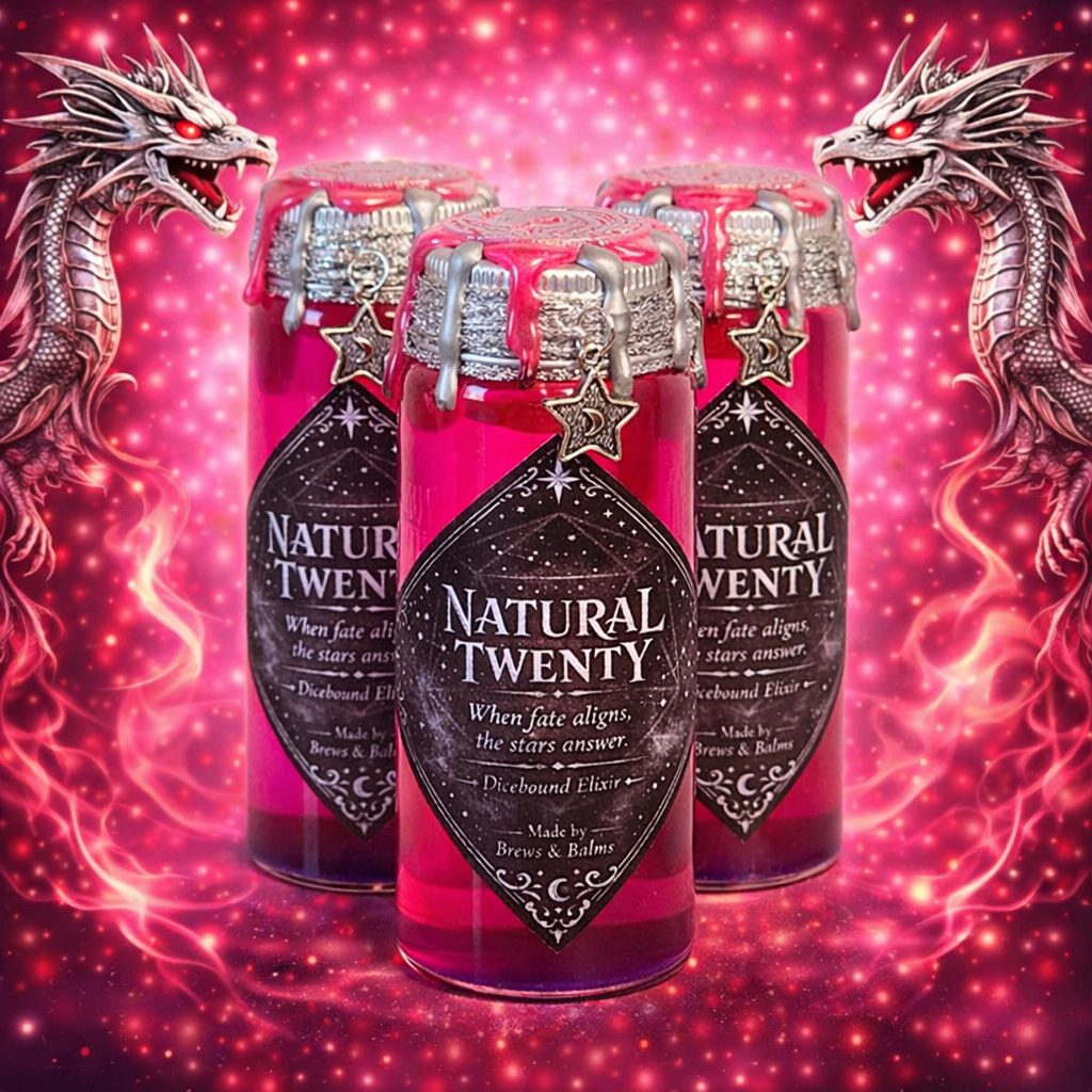 Natural 20 Dice D20 Potion Prop A Color Changing decorative bottle prop 3.5 "