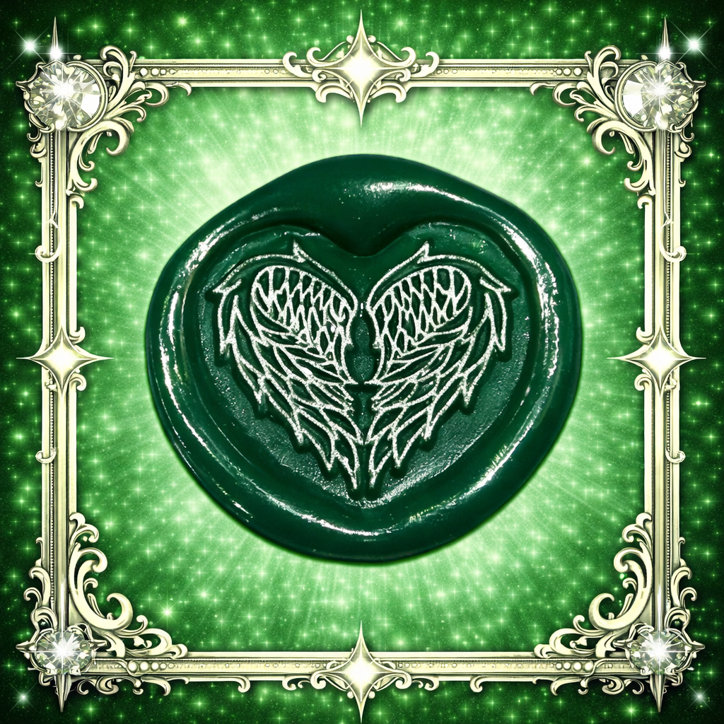 Angel Wings Heart Wax Seal – Peel & Stick • Multiple Colors Silver Accents