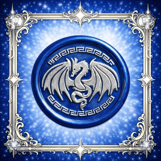 Dragon Wings Spread Wax Seals Peel & Stick • Multiple Colors Silver Accents