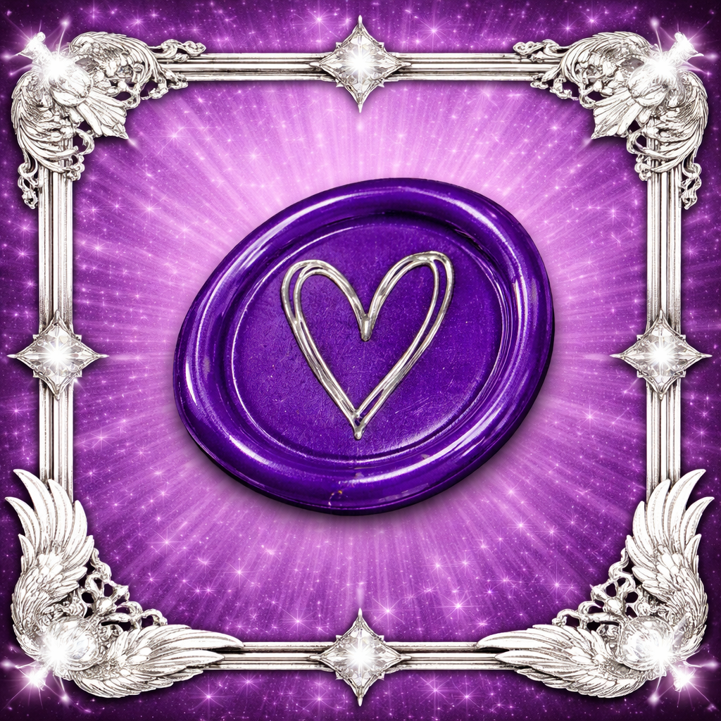 Wax Seal Brass Stamp Love Heart Sketch Includes Wooden Handle