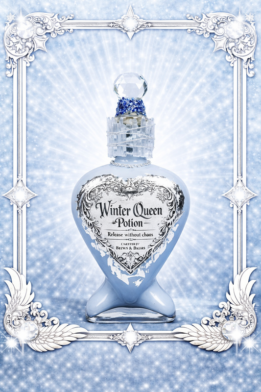 Winter Queen Potion Decorative Bottle Prop Color Changing White to Silver Blue