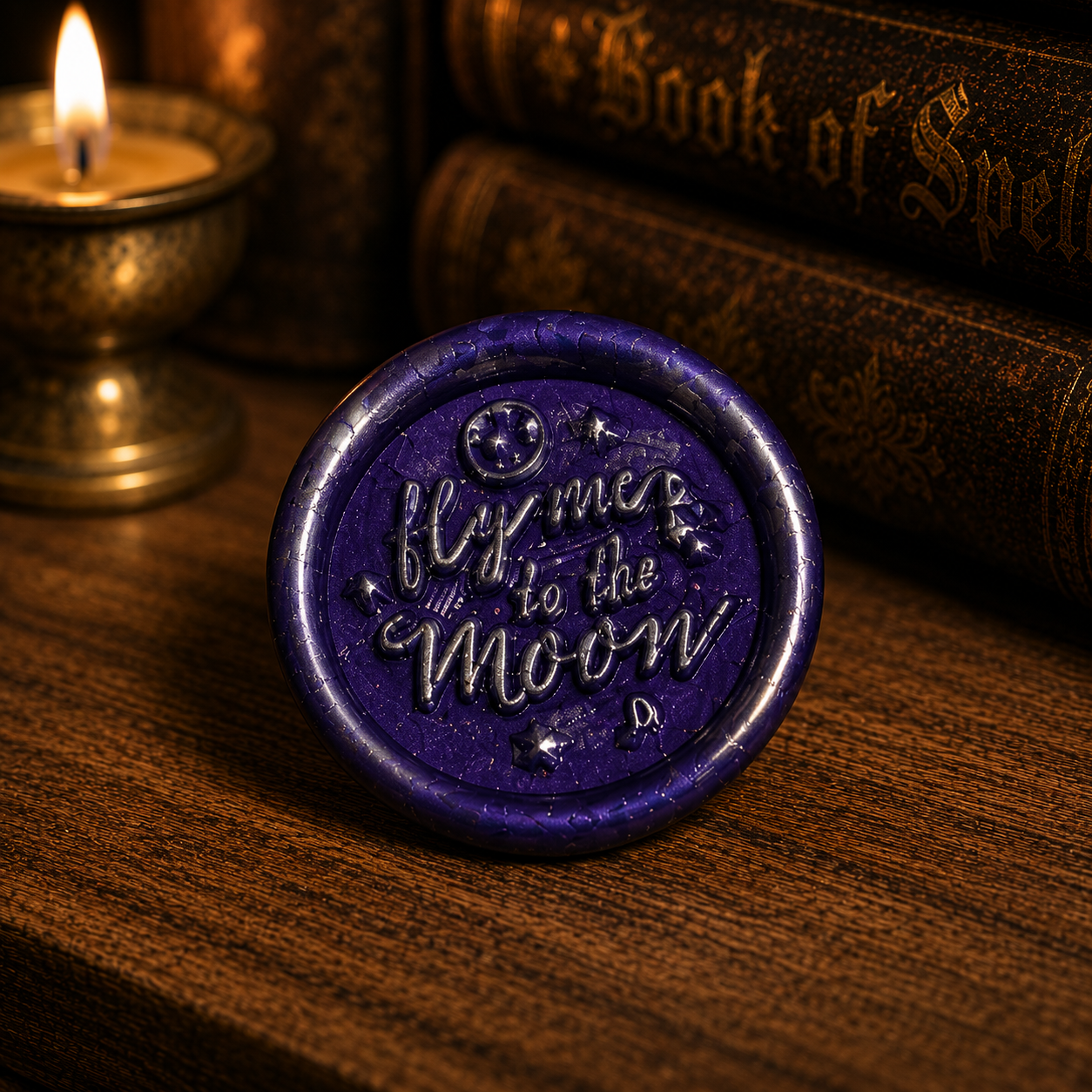 Triple Moon, Sun, Fly Me To The Moon, Set of Five Wax Seals, for cards, invitations, letters and gifts!