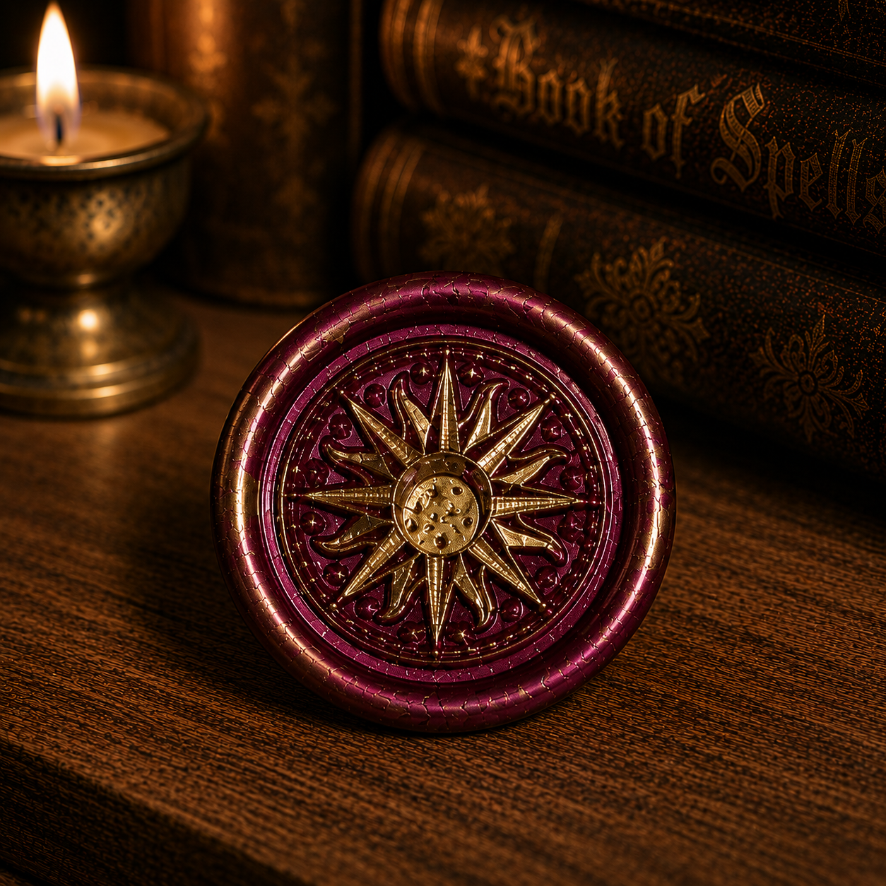 Triple Moon, Sun, Fly Me To The Moon, Set of Five Wax Seals, for cards, invitations, letters and gifts!