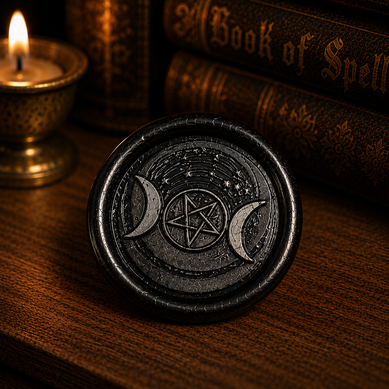 Handmade Triple Moon, Sun, Fly Me To The Moon, Set of Five Wax Seals, for cards, invitations, letters and gifts!