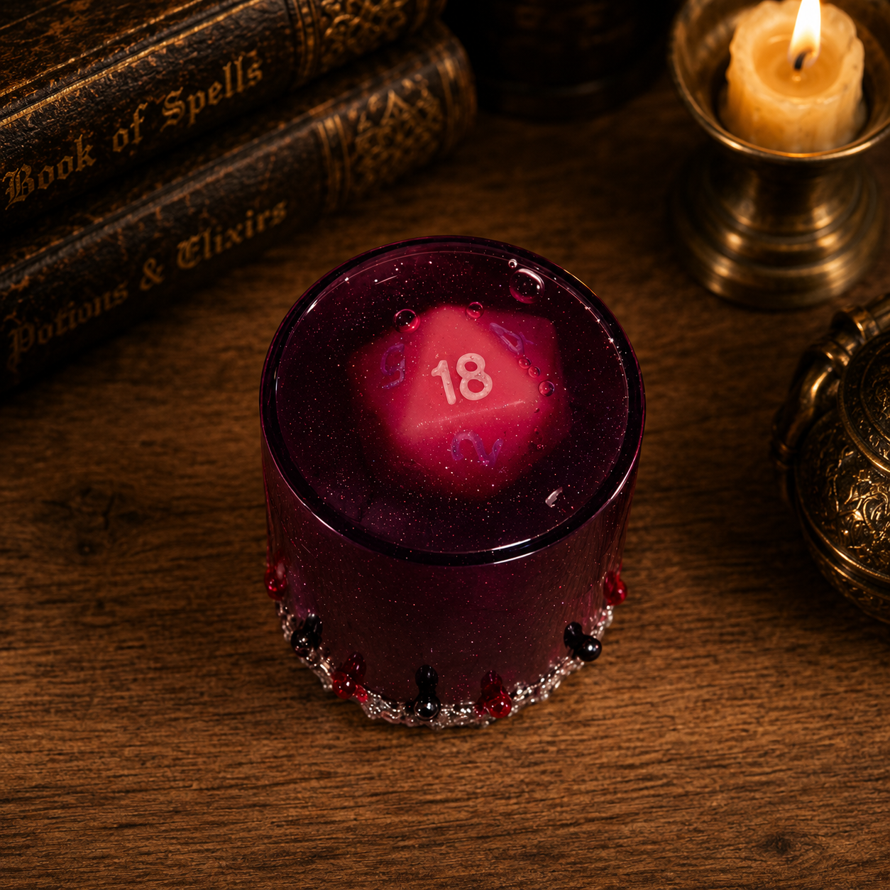 Handmade Natural 20 Dice D20 Potion Prop A Color Changing decorative bottle prop