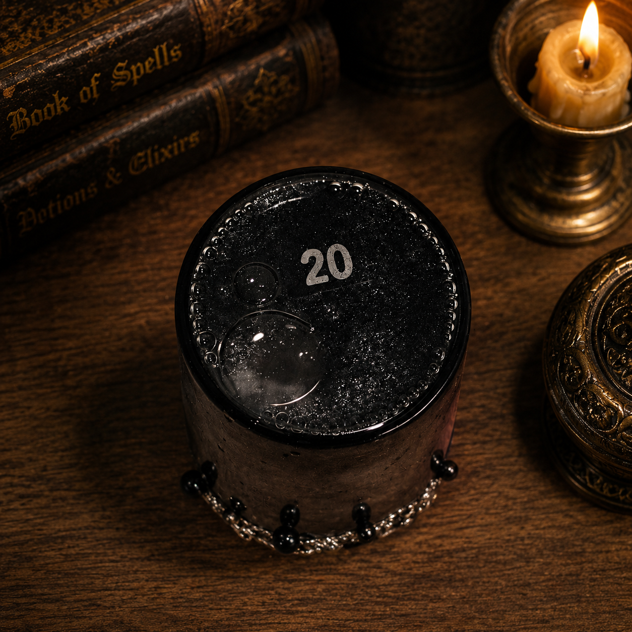 Handmade Natural 20 Dice D20 Potion Prop A Color Changing decorative bottle prop