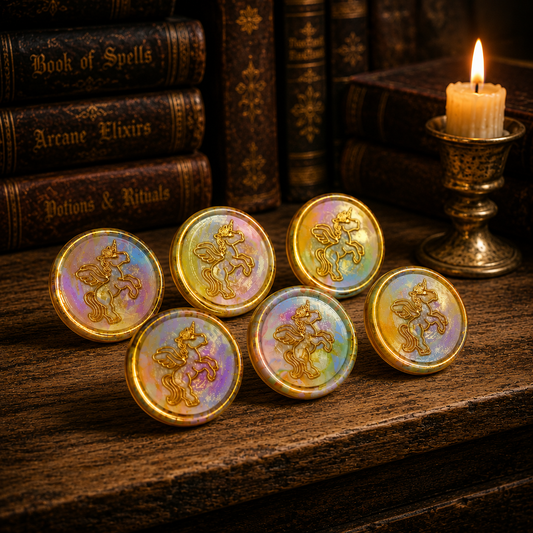 Handmade Unicorn Peel & Stick Wax Seals – Set of 6 Envelope Seals