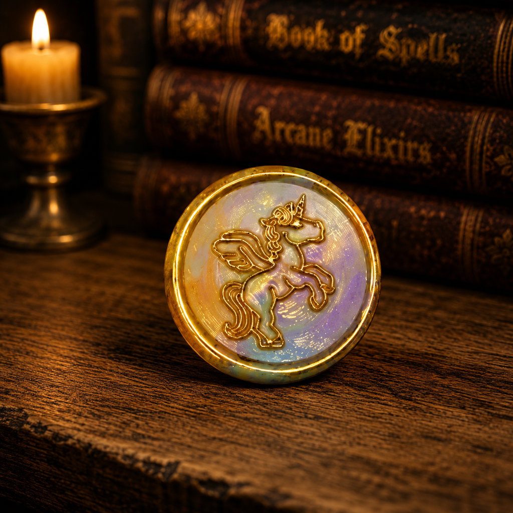 Handmade Unicorn Peel & Stick Wax Seals – Set of 6 Envelope Seals