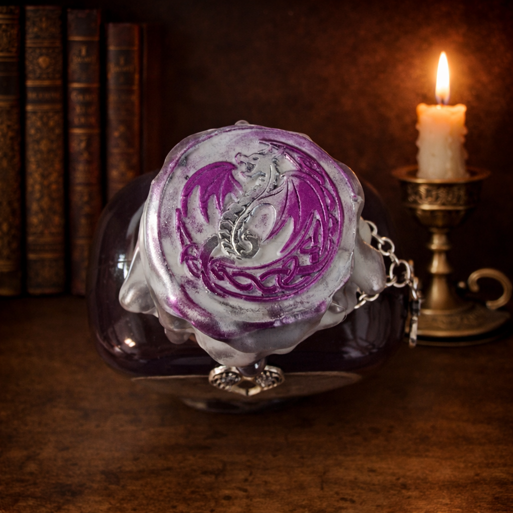 Ethereal Dragon Essence Heart Shaped Decorative Bottle, A Color Changing Potion Bottle Prop