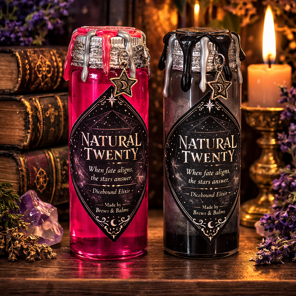 Natural 20 Dice D20 Potion Prop A Color Changing decorative bottle prop 3.5 "