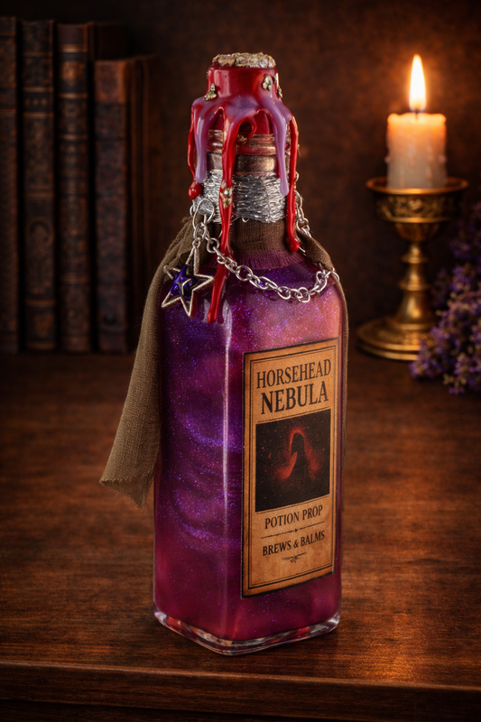 Horsehead Nebula A color changing potion, A decorative bottle prop
