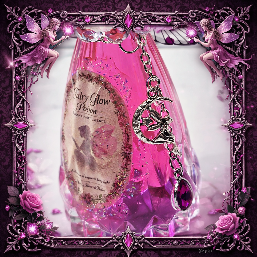 Fairy Glow Decorative Potion Bottle Prop Color Changing Pink to Purple