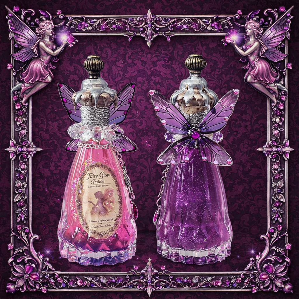 Fairy Glow Decorative Potion Bottle Prop Color Changing Pink to Purple