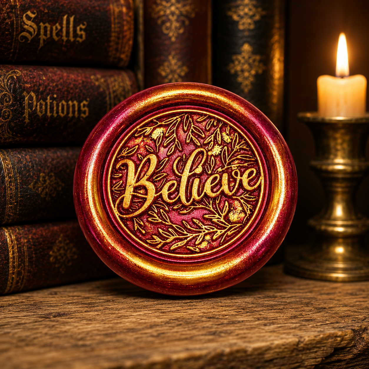 Believe Wax Seals – Peel & Stick • Multiple Colors Silver & Gold Accents