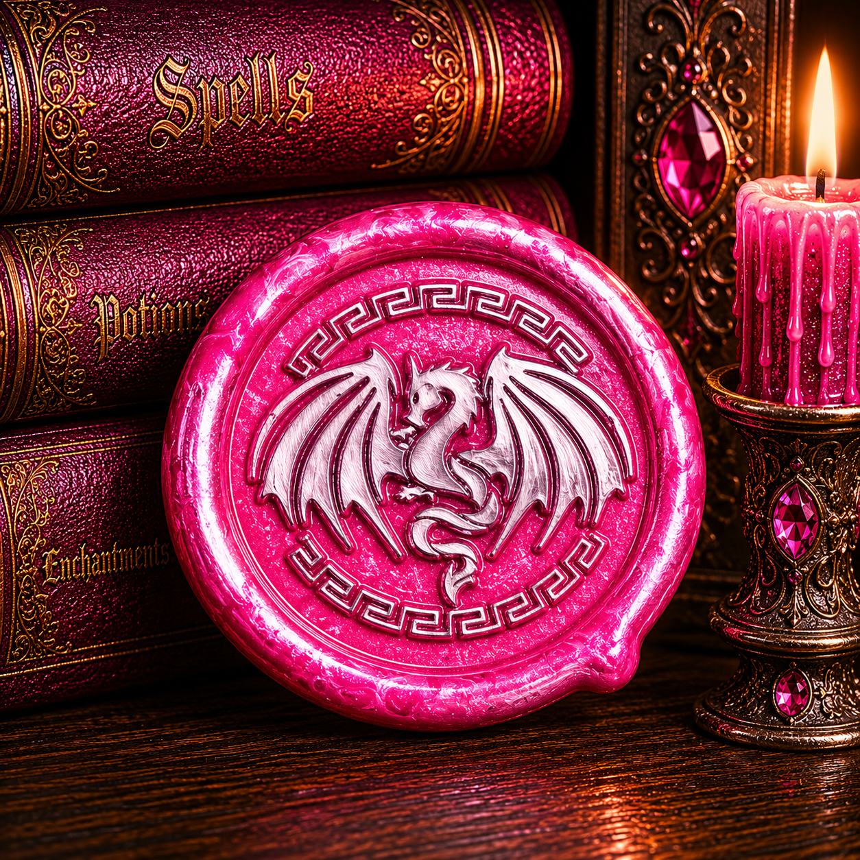 Dragon Wings Spread Wax Seals Peel & Stick • Multiple Colors Silver Accents