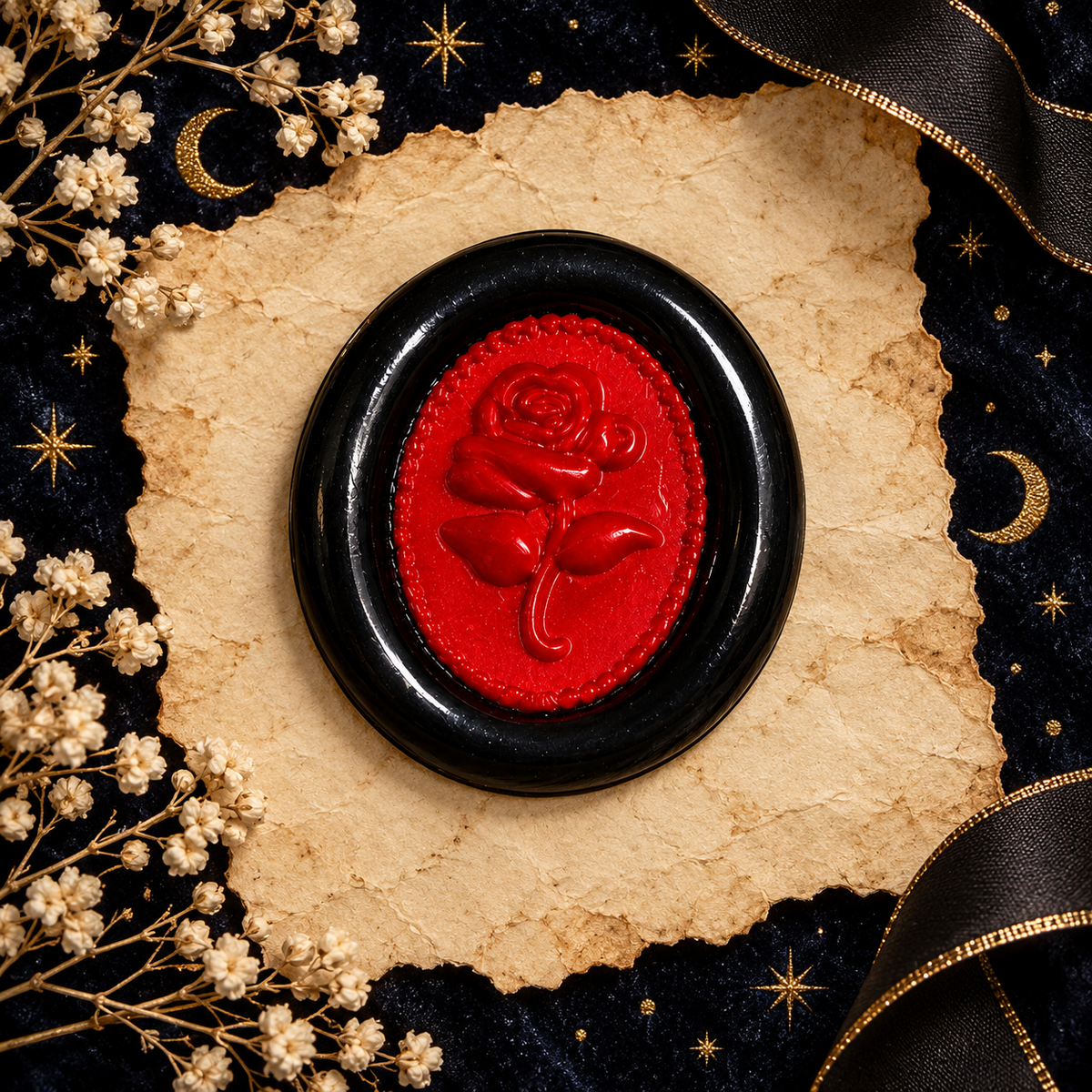 Handmade Gothic Rose Cameo Two Color Wax Seals Peel & Stick Multiple Colors