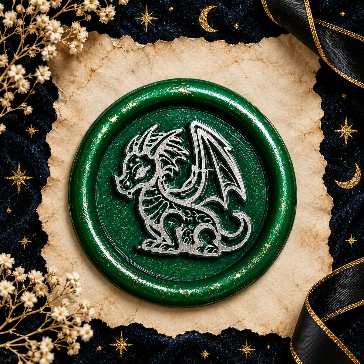 Handmade Dragon Envelope Wax Seals – Peel & Stick • Multiple Colors