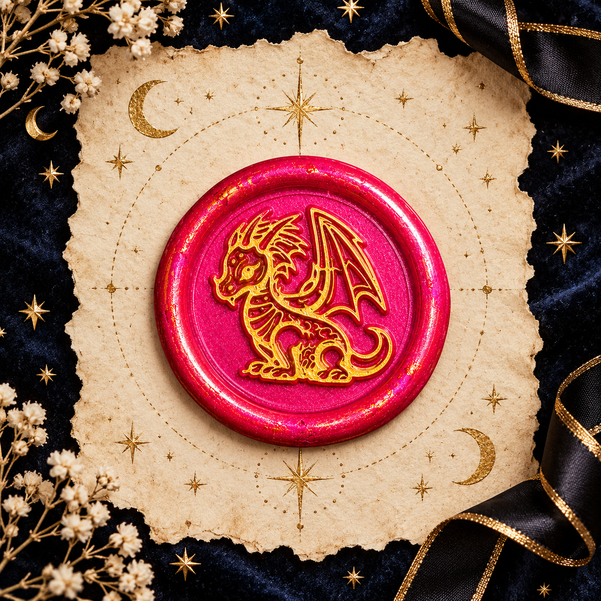 Handmade Dragon Envelope Wax Seals – Peel & Stick • Multiple Colors