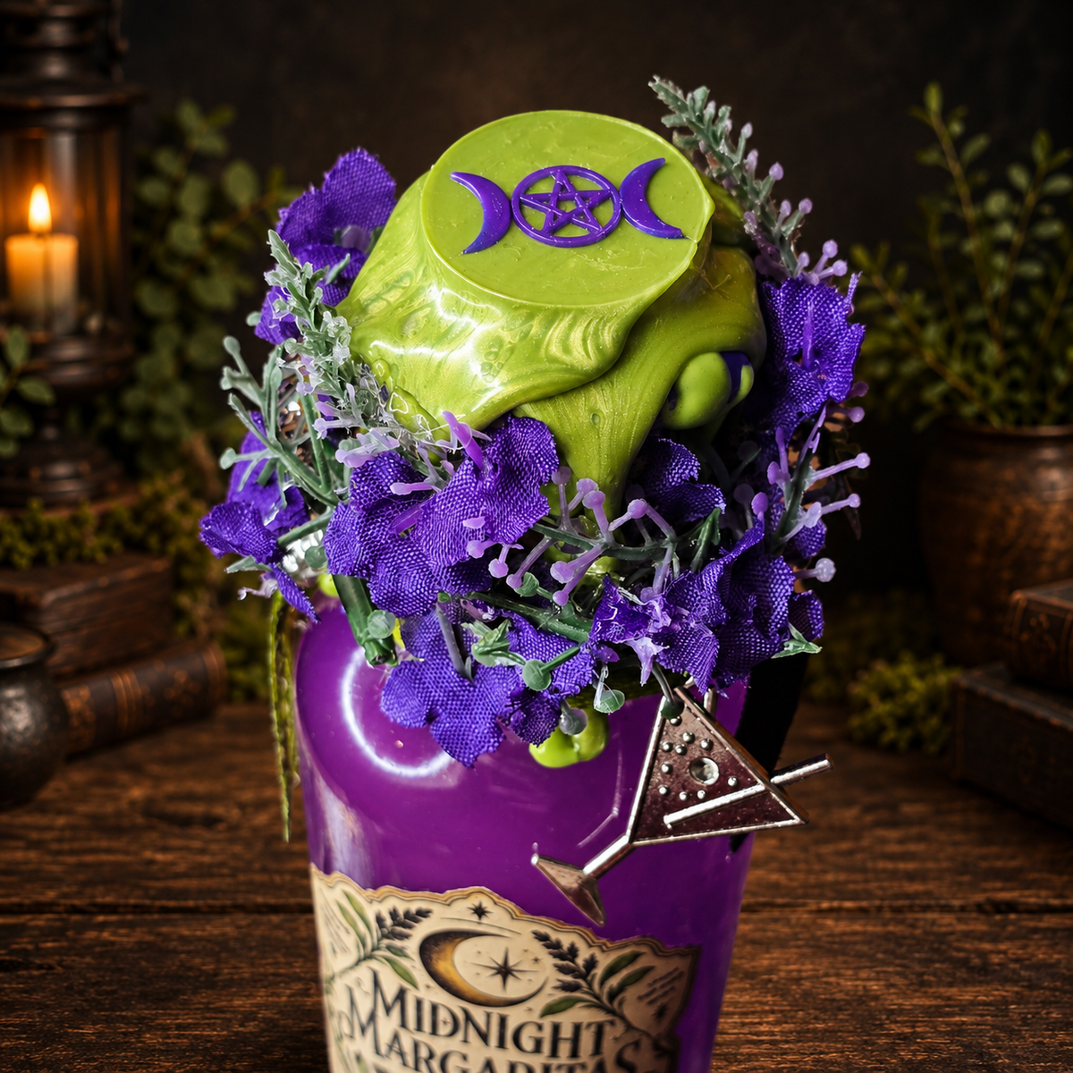 Handmade Midnight Margaritas Color Changing Decorative Potion Bottle 7" by Brews & Balms
