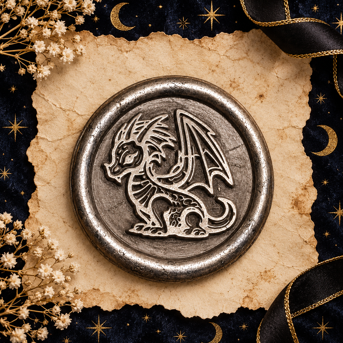 Handmade Dragon Envelope Wax Seals – Peel & Stick • Multiple Colors