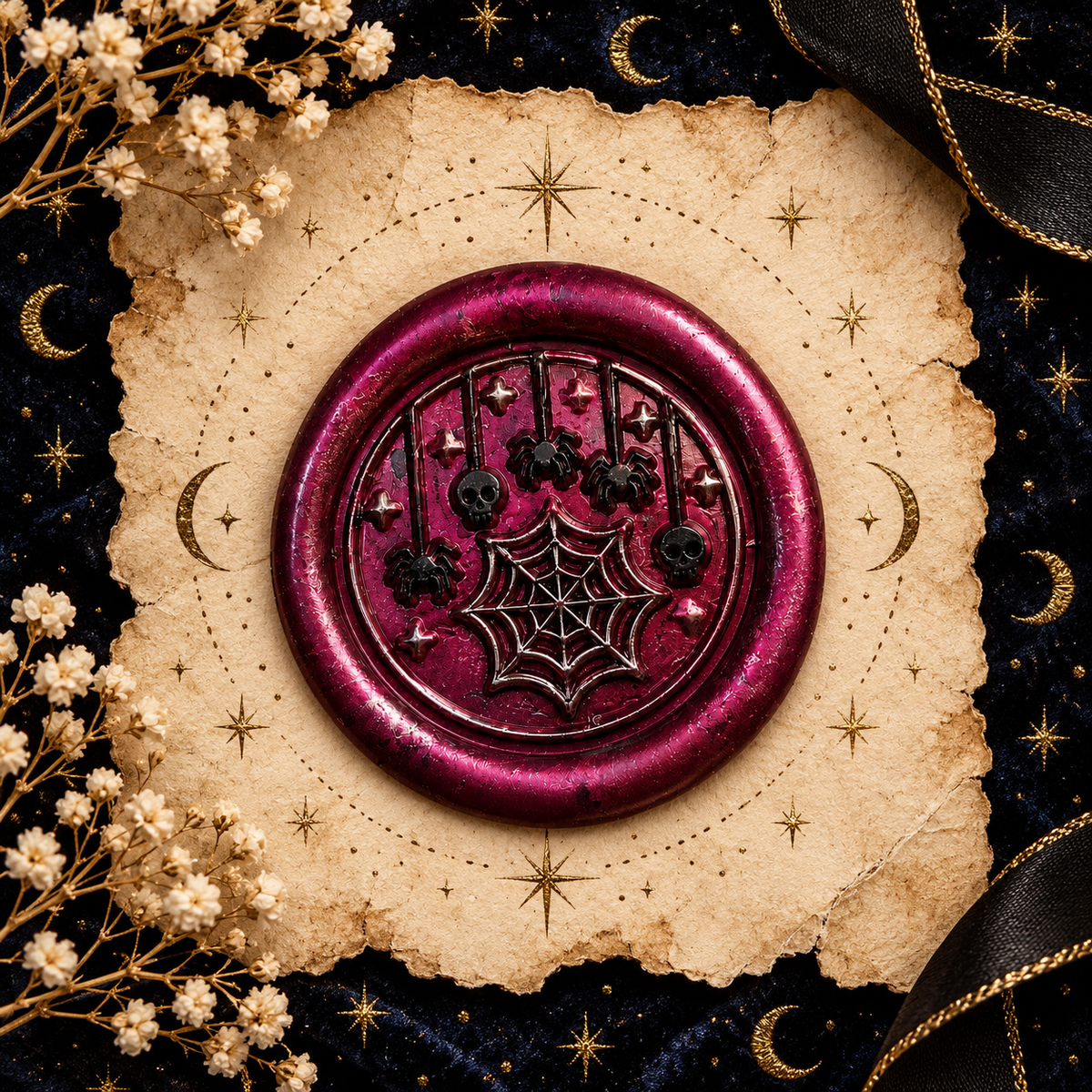 Handmade Halloween Wax Seals Various Styles, Pumpkins, Spiders, Cats, Spooky Scarecrow Wax Seal with Adhesive