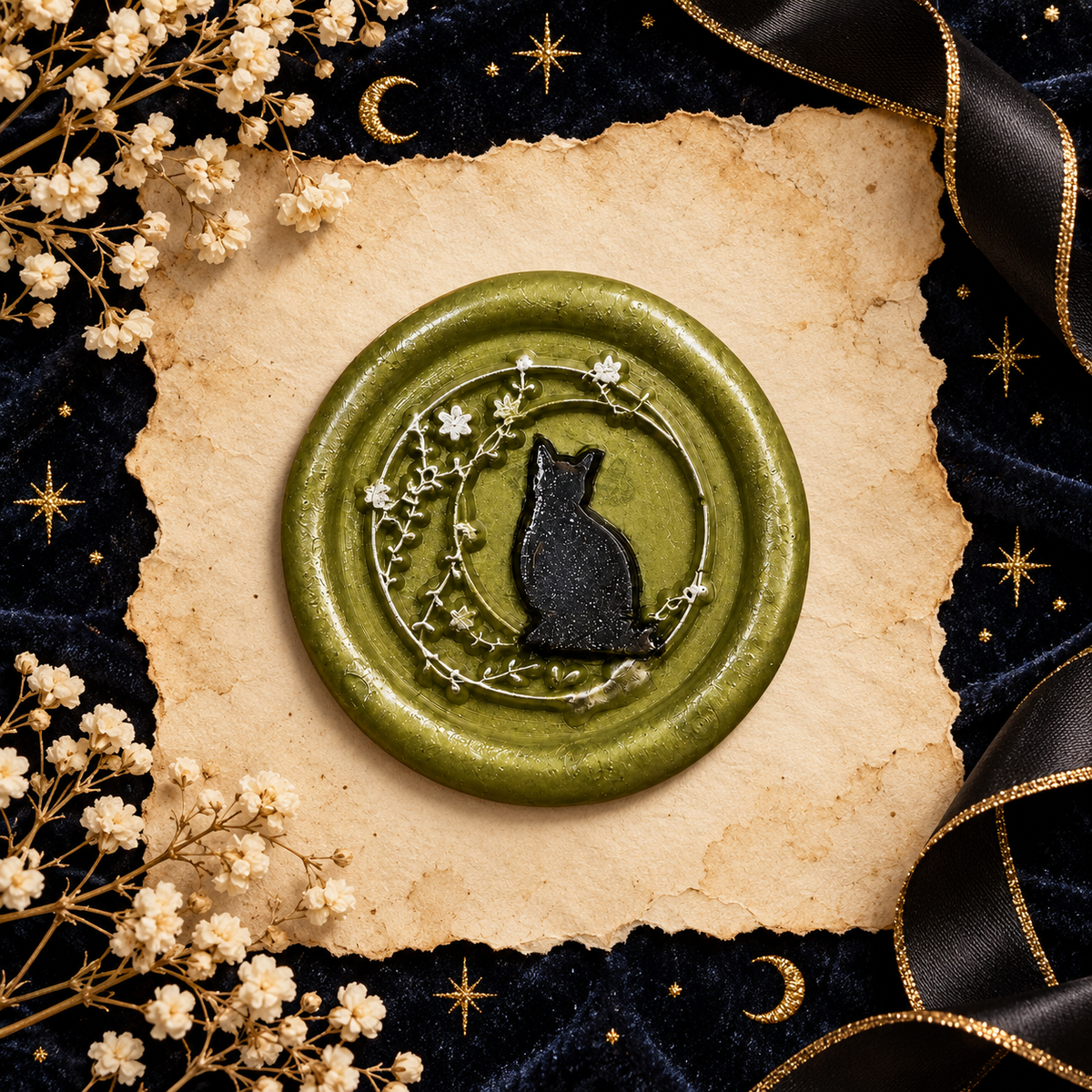 Handmade Halloween Wax Seals Various Styles, Pumpkins, Spiders, Cats, Spooky Scarecrow Wax Seal with Adhesive